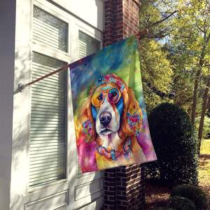 Hippie Dawg gran porche manga poste decorativo patio Banner Multicolor poliéster casa pared colgante ilustraciones banderas multicolores - Product Image 2