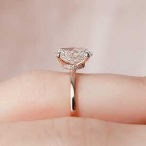Bijoux fins de luxe, or jaune 9 carats, certificat IGI, diamant de laboratoire 2,5 carats, coupe ovale, bague de fiançailles solitaire, bague de mariage - Product Image 5