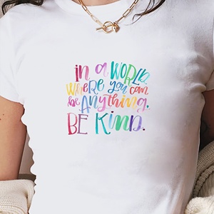 Camiseta corta ajustada de punto con estampado Y2K para mujer de Be Kind - Product Image 4