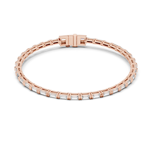 Delicada Pulsera de Diamantes Baguette en Oro para Mujer, Pulsera de Diamantes Finos Creados en Laboratorio, Joyería de Diamantes de Lujo para Uso Diario - Product Image 1