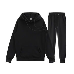 Custom Logo Men Tracksuit Set Heavyweight Cotton Blank <b>Oversized</b> Pullover Hoodie and Joggers <b>Sweatpants</b> Two Piece Set - Product Image 2