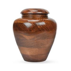 Urne décorative commémorative pour cendres funéraires, motif grain de bois avec couvercle, pour la commémoration à domicile - Product Image 3