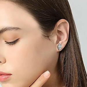 AJRETAIL Pendientes de tuerca modernos para mujer, con incrustaciones de oro de 14 quilates, 1.5 quilates, color F, claridad VS1, certificados por IGI - Product Image 4