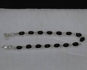 Bracelet en pierre précieuse étoile noire naturelle avec argent sterling 925, bijoux en cristal à effet étoile faits à la main pour femmes |   Fournisseur en gros - Product Image 2