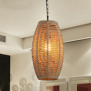 Nouvelle lampe suspendue en jute 100% tressée à la main, éclairage suspendu, forme de panier à poissons, lampe suspendue en corde de style campagnard - Product Image 2