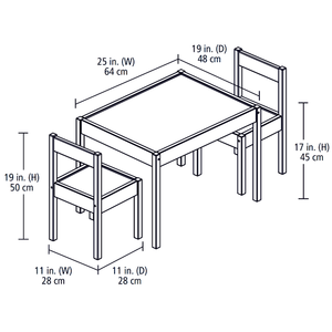 Juego de Mesa y Sillas de 3 Piezas para Niños Preescolares, Color Gris, para Edades de 1 a 5 Años, Muebles para Jardín de Infancia - Product Image 4