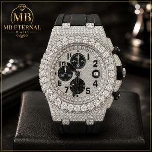 นาฬิกา MB ETERNAL รุ่น Diamond Chronograph ขนาด 41 มม. ตัวเรือนโลหะผสมสแตนเลสสตีล ระบบอนาล็อก ควอตซ์ ออโตเมติก สำหรับผู้ชาย หรูหรา พร้อมกระจกแซฟไฟร์และตัวล็อคสายแบบหัวเข็มขัด - Product Image 2