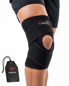 FAWKES Genouillère de soutien unisexe noire et bleue respirante à compression avec impression personnalisée et détection par aiguille - Product Image 4