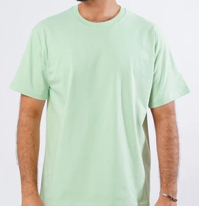 เสื้อยืดคอกลมแขนสั้นสีเขียวมิ้นท์แบบเรียบสำหรับผู้ชาย ตัดเย็บตามสั่ง ทรงปกติ ผ้าฝ้ายเจอร์ซีย์ถัก 100% ดีไซน์เรียบ - Product Image 2