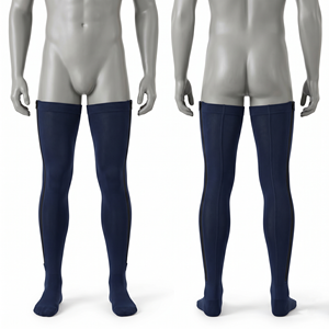 Premium 320 GSM Cotton Polyester Spandex Knit White Scrub <b>Socks</b> Knee High Custom Jacquard Logo Compression Fit Uniforms - Product Image 4