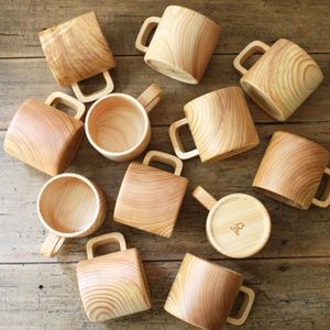 Wooden Mug Handmade Solid Wood Wine Mug Natural Grain Rustic Style Eco Friendly Drinkware for Home Use - Product Image 2