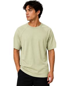 T-shirt Homme Vert Clair Manches Courtes Col Rond Uni Décontracté Streetwear Logo Personnalisé Coupe Oversize Tendance Doux Premium Été - Product Image 1