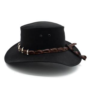 Vintage Western <b>Style</b> Leather Cowboy Hat Handmade <b>Spray</b> Painted Plain Customized Logo - Product Image 4