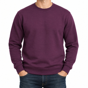 Plain Pullover Crew Neck Sweatshirts Custom Logo Printed <b>Long</b> Sleeve <b>Oversized</b> Yellow Sweatshirt <b>Hoodies</b> for Men - Product Image 2