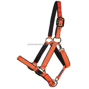 Suministros de equipo ecuestre de Carreras de Caballos de alta calidad con logotipo personalizado Halter de caballo de nailon con forro negro y herrajes de níquel - Product Image 1