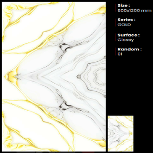 Baldosas de Porcelana con Acabado Dorado de Alta Calidad y Gran Demanda, 600x1200mm, Antideslizantes, de Clayton Ceramic, Hechas en Gujarat, India - Product Image 1