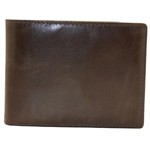Men's Genuine Leather Slim <b>Wallet</b> Fold Closure Minimalist Design Brown Color Daily Use - Product Image 1