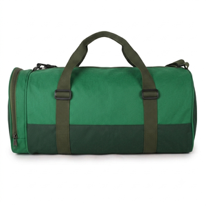 Sac de sport vert chasseur 600D avec sangles réglables et logo imprimé, sac de voyage personnalisé, sac de sport pliable avec compartiment à chaussures - Product Image 2