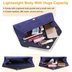 Bolso de mano suave para mujer, cartera tipo sobre para fiestas, bodas, citas - Cartera de noche portátil y delgada para eventos nupciales - Product Image 2