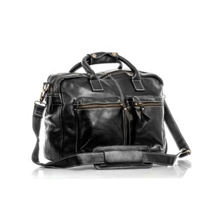 LW Men's Famous Branded Messenger Shoulder Bag Genuine Leather <b>Briefcase</b> with Canvas Laptop Cover - Product Image 1