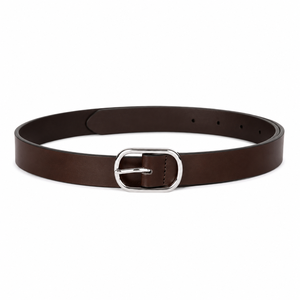 Womens Brown PU Leather <b>Belt</b> for Jeans <b>Silver</b> <b>Buckle</b> Casual Waist Accessory Wholesale Supplier Adjustable Everyday Fashion Style - Product Image 3