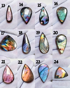 Vente en gros de pierres précieuses en vrac de labradorite naturelle de haute qualité, personnalisables, à effet multicolore changeant, cabochon ovale et poire pour la fabrication de bijoux - Product Image 5