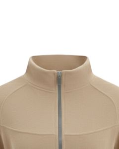 Chaqueta de Forro Polar Corta Beige Personalizada para Mujer, Sudadera Deportiva Informal con Cierre, Manga Larga, Ligera, Logotipo Personalizado, Proveedor OEM - Product Image 5