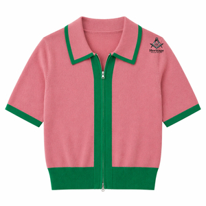HMR Personalizado Alfa |   Kapa |   Suéter Acrílico Transpirable Alpha para Mujer, Verde y Rosa, con Mangas Reales, Estilo Griego, para Hermandades - Product Image 4