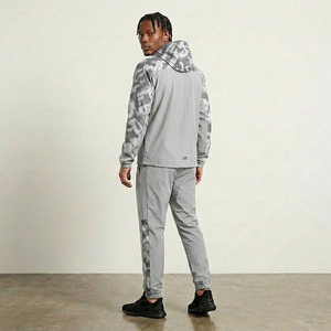 Conjunto Deportivo de 2 Piezas con Capucha, Reflectante, Color Gris Plateado Metálico, Unisex, Estilo Casual, Diseño Panther Map, para Correr, 2025 - Product Image 4