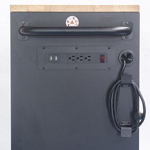 Wholesale CSPS 76cm 7 <b>Drawer</b> Mobile Tool Cabinet Matte Black Powder Coated Steel Wooden Top OEM 680kg Load Capacity for Garage - Product Image 4