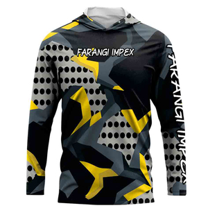 เสื้อฮู้ดเจอร์ซีย์สำหรับวิ่งผู้ชาย ลายลาวา สแปนเด็กซ์/โพลีเอสเตอร์ ป้องกันรังสียูวี UPF 50 ระบายอากาศได้ดี เหมาะสำหรับกิจกรรมกลางแจ้ง ขายส่ง - Product Image 2