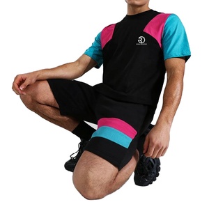 Ensembles de vêtements d'été pour hommes en coton 2 pièces ensembles de survêtements décontractés délavés Streetwear ensembles courts pour hommes vente en gros - Product Image 4