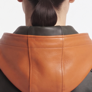 Chaleco de cuero con capucha para mujer, chaleco de cuero sin mangas con cremallera para mujer, chaleco de cuero sin mangas para niña, diseño personalizado - Product Image 4