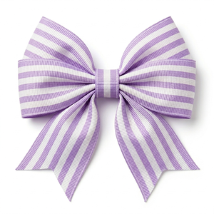 ริบบิ้นโกรเกรนลายทางหลากสีขาวลาเวนเดอร์ขนาด 38 มม. ขายส่ง สำหรับห่อของขวัญ ตกแต่งงานแต่งงาน ห่อของตกแต่ง งานฝีมือทำมือ - Product Image 1