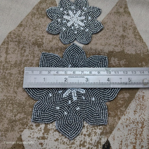 High Quality New Design Embroidery <b>Beaded</b> <b>Coasters</b> Modern Style Customizable Color Logo Handmade Farman Handicraft Wholesale - Product Image 6