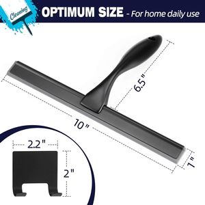 10 Inch Matte Black All-Purpose Shower Squeegee Stainless Steel for Bathroom Doors <b>Mirrors</b> <b>Tiles</b> - Product Image 2
