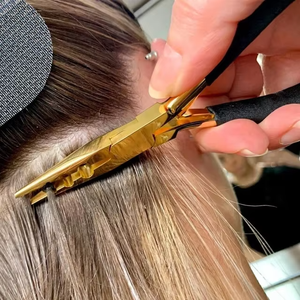 Salon Quality A+ Grade Black Hair <b>Extension</b> Pliers Stainless Steel Multi-Function Micro Ring <b>Bead</b> Tool Strong Hold Gold Coated - Product Image 6