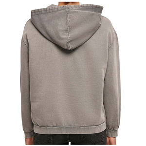 Sweat à capuche 100 % coton molletonné léger à manches longues avec poche kangourou pour homme, délavé à l'acide, écologique et respirant, idéal pour l'extérieur - Product Image 3