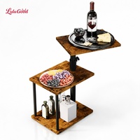Table d'appoint de salon moderne et minimaliste transfrontalière, design relevable, bureau multi-niveaux en forme de C pour chambre/étude/ordinateur portable, solide