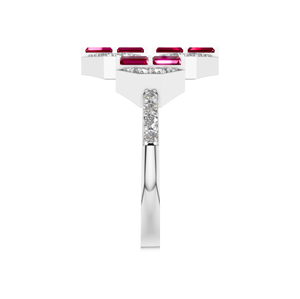 แหวนประดับศิลปะทำด้วยเงินสเตอร์ลิง925ประดับเพชรทับทิมธรรมชาติคุณภาพสูงได้รับการรับรองการตั้งค่าแบบง่ามคลาสสิก - Product Image 2