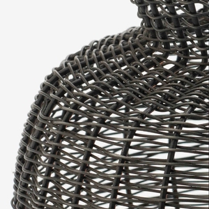 Handcrafted Woven Wire Metal <b>Hurricane</b> <b>Lantern</b> and Pillar Candle Holder with Bulbous Body for Indoor and Outdoor Home Decor - Product Image 3