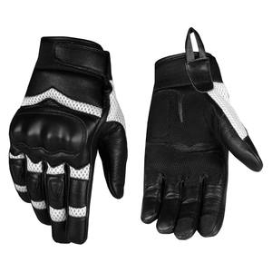 Protège-poignets de moto en cuir véritable, écologiques, respirants, compatibles écran tactile, antidérapants, pour hommes et femmes, style cruiser et street biker - Product Image 2