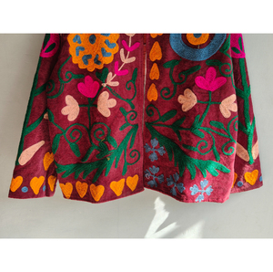 Veste en coton brodée à la main à motifs floraux, col mandarin, style bohème, manteau de printemps à manches longues, longueur normale, CADEAU POUR ELLE - Product Image 5