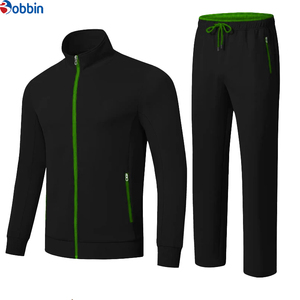 Conjunto Deportivo Negro para Hombre Bobbin, Sudadera con Cierre Completo y Cuello Alto con Pantalones a Juego, Ropa Casual Transpirable, Estilo Otoñal - Product Image 4