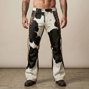 Designer <b>Mens</b> Cowhide <b>Leather</b> <b>Trousers</b> Modern Fit Pants Premium Quality Custom OEM Wholesale Export Supplier - Product Image 4