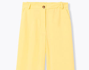 Pantalones de algodón casuales de cintura alta de color liso para mujer, de nueva llegada, talla grande, elásticos, de pierna ancha y ajuste holgado, ideales para otoño. - Product Image 4