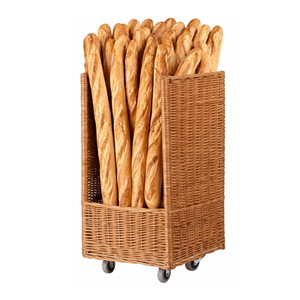 Wholesale Rattan <b>Basket</b> With Wheels, Heavy Duty Hand-Woven Commercial Bread Display <b>Basket</b> For Bakery & Supermarket From Vietnam - Product Image 1