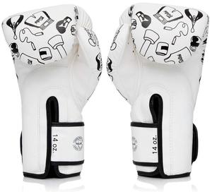 ถุงมือชกมวย Fairtex สีดำขาว ขายดี คุณภาพระดับมืออาชีพ หนังวัวแท้ กันน้ำ น้ำหนักเบา แบบติดตีนตุ๊กแก - Product Image 4