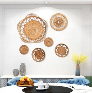 Panier mural en rotin fait main, style moderne vintage, décoration intérieure, tressage de plantes à motifs vietnamiens, lavable, personnalisable, à suspendre au mur - Product Image 2