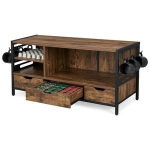 Support à capsules de café vintage en bois avec tiroir et porte-tasses, organisateur d'accessoires pour bar à café, support à tasses à café en promotion - Product Image 3